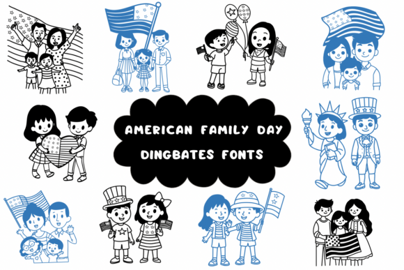 American Family Day Dingbats Font for Handmade Joy