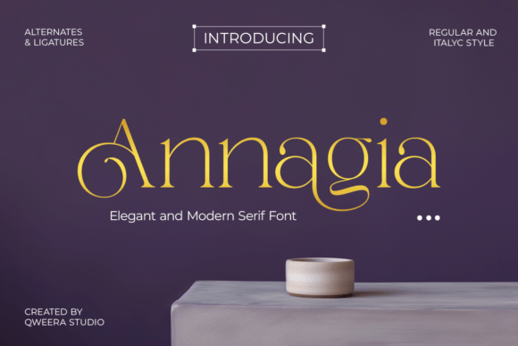 Annagia: A Refined Serif Font for Feminine Brand Identity