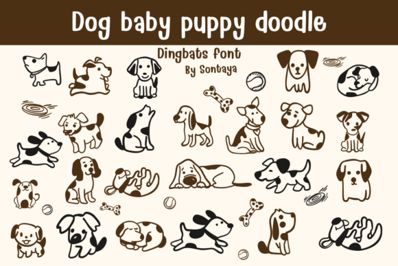 Baby Dog Puppy Doodle: A Playful Dingbat Font for Handmade Charm