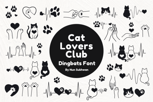 Cat Lovers Club: A Playful, Professional Dingbats Font for Small Businesses