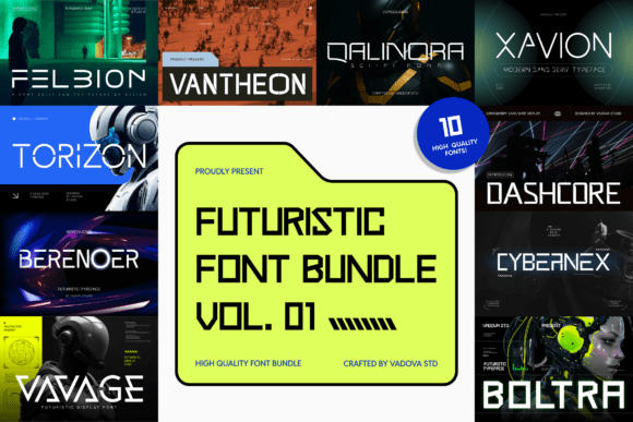 Futuristic Bundle Vol.01: A Modern Sans Serif Font for Digital Branding