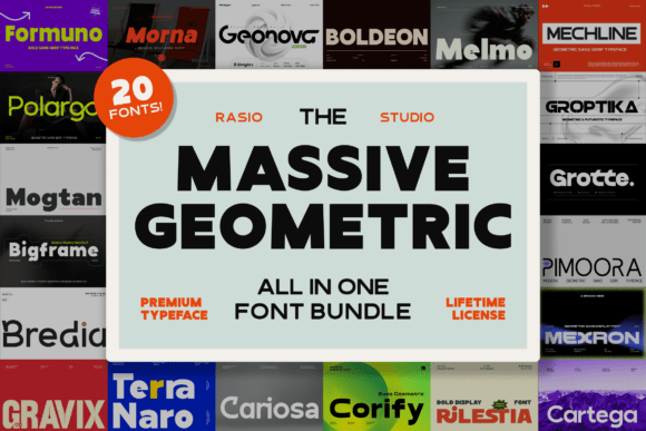 Massive Geometric Font Bundle for Editorial Clarity