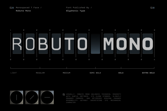 Robuto Mono: A Modern Monospace Typeface for Editorial Design