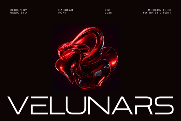 Velunars: A Futuristic Display Font That Feels Like Breathing Space